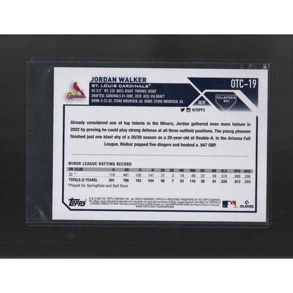 Jordan Walker RC SP 2023 Topps Flagship Collection #OTCSP-1 Oversized Cardinals - Picture 5 of 6